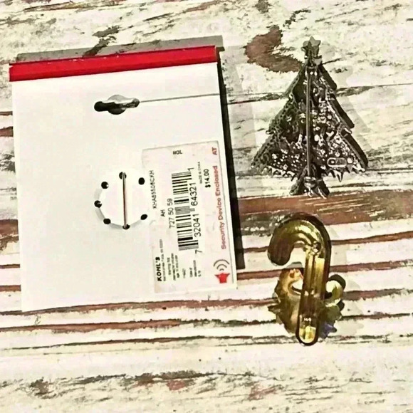 Christmas Brooch Lot of 3 : Anne Klein, Enamel Candy  Cane and Angel - Picture 2 of 4